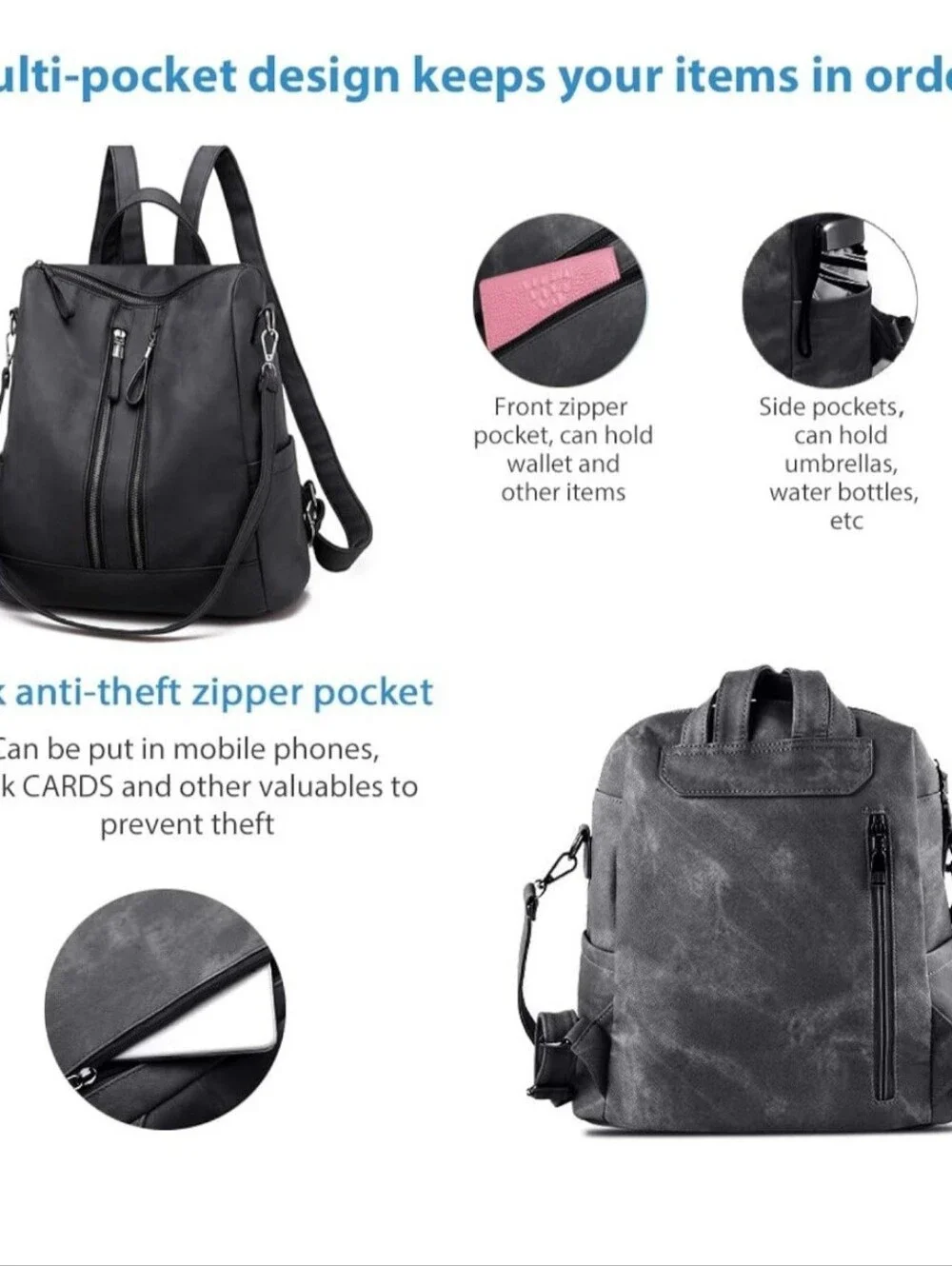 NEW Backpack Purse, Convertible Shoulder Bags Handbags